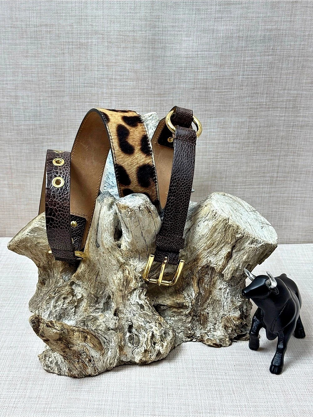 Dolce & Gabbana Leopard Print Leather Belt 85 cm